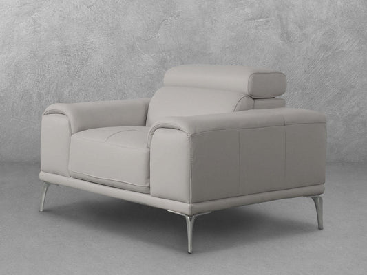 Quinton® Leather Chair - Gray - Abbyson - Living Room