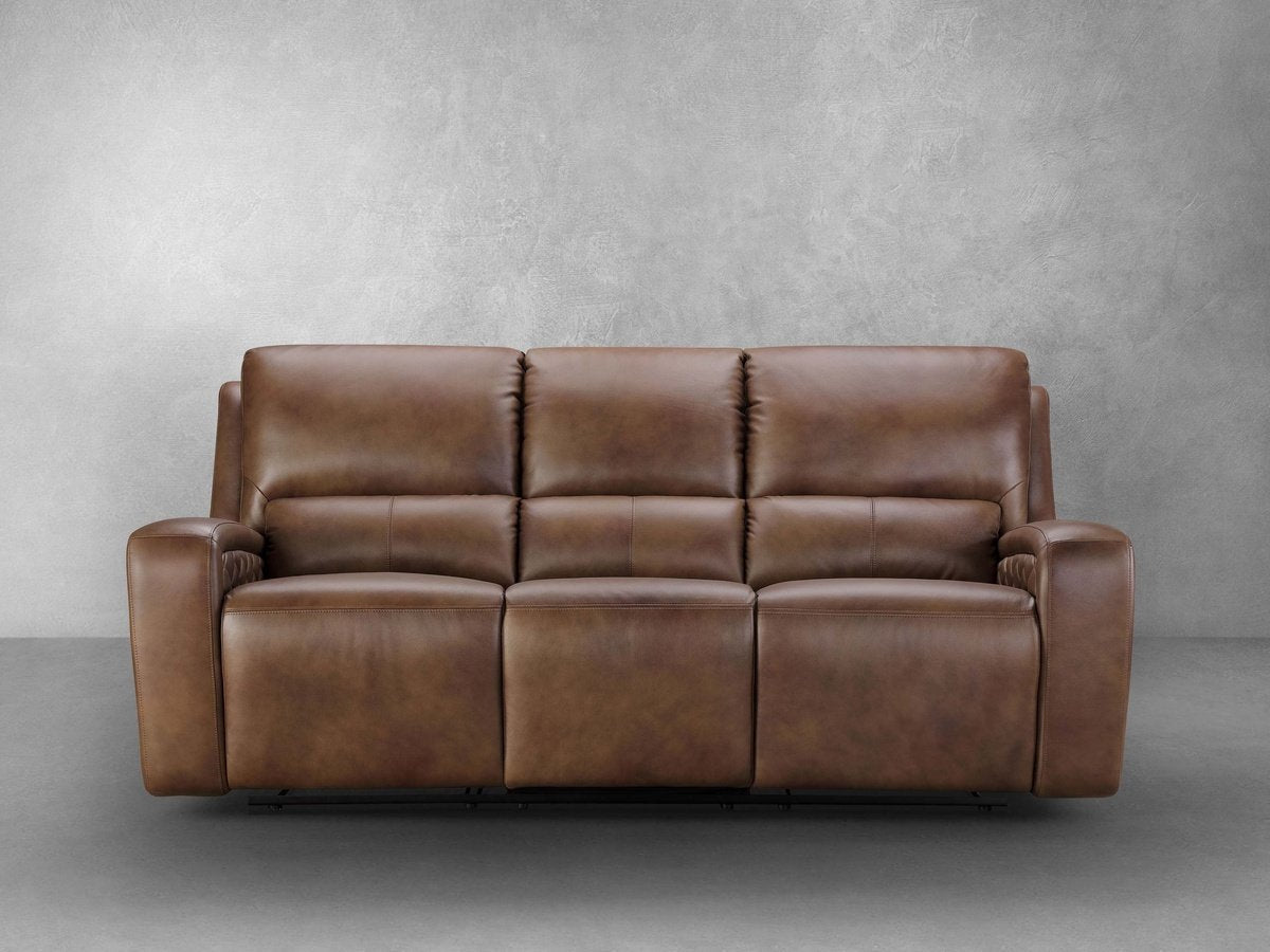 Raymond Leather Power Reclining Sofa - Camel - Abbyson - Living Room