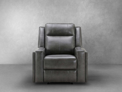 Rhodes Top-Grain Leather Manual Recliner - Gray - Abbyson - Living Room