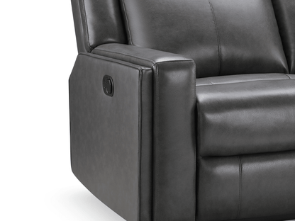 Rhodes Top-Grain Leather Manual Recliner - Gray - Abbyson - Living Room