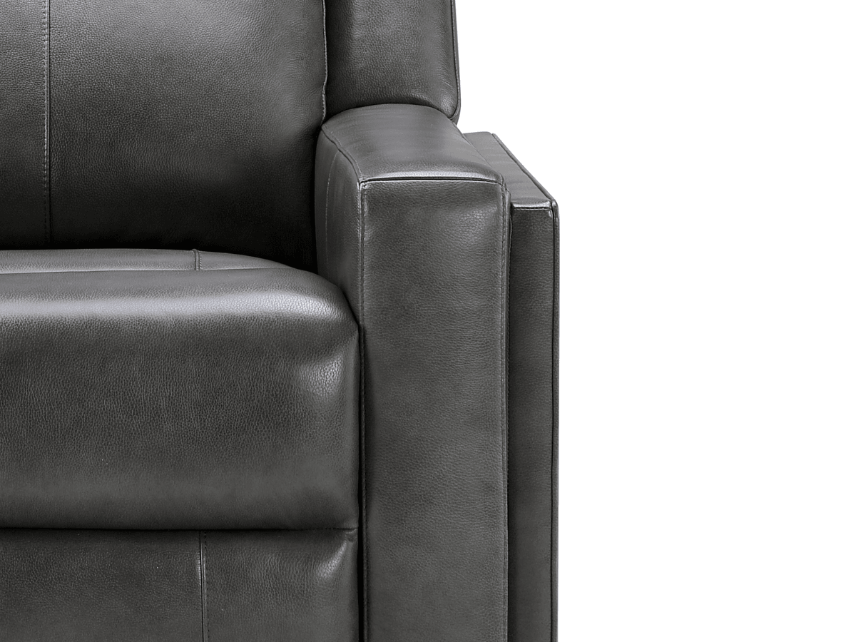 Rhodes Top-Grain Leather Manual Recliner - Gray - Abbyson - Living Room