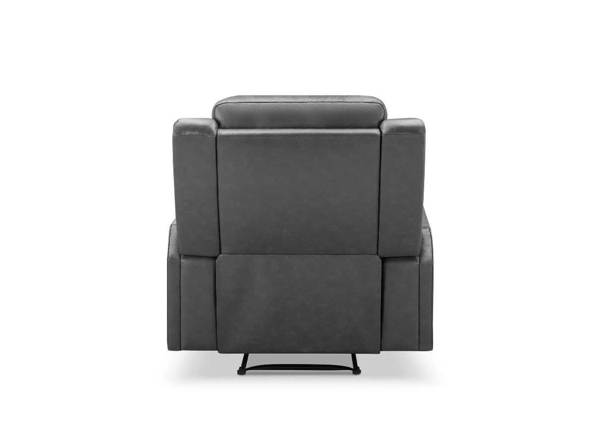 Rhodes Top-Grain Leather Manual Recliner - Gray - Abbyson - Living Room