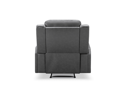 Rhodes Top-Grain Leather Manual Recliner - Gray - Abbyson - Living Room