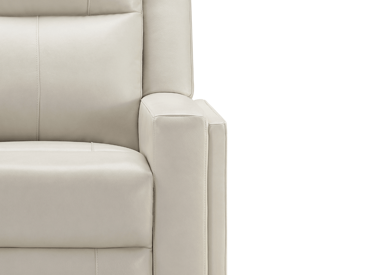 Rhodes Top-Grain Leather Manual Recliner - Ivory - Abbyson - Living Room
