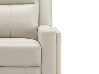 Rhodes Top-Grain Leather Manual Recliner - Ivory - Abbyson - Living Room