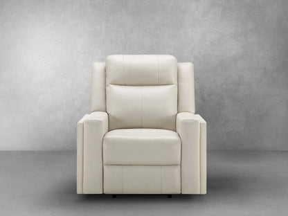 Rhodes Top-Grain Leather Manual Recliner - Ivory - Abbyson - Living Room