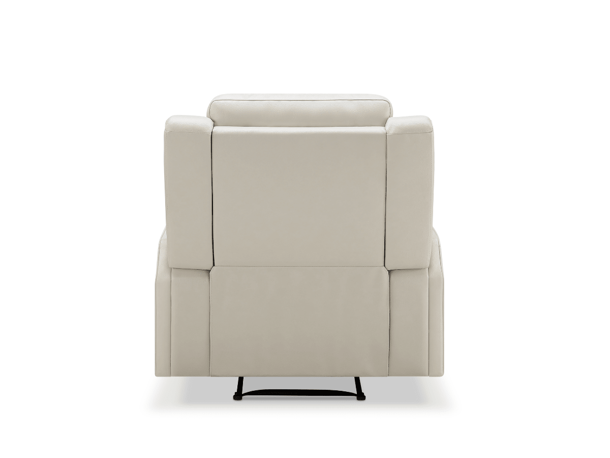 Rhodes Top-Grain Leather Manual Recliner - Ivory - Abbyson - Living Room