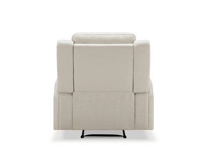 Rhodes Top-Grain Leather Manual Recliner - Ivory - Abbyson - Living Room