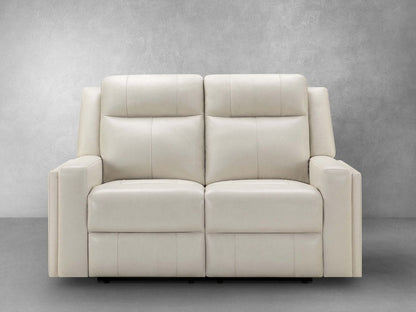 Rhodes Top-Grain Leather Manual Reclining Loveseat - Ivory - Abbyson - Living Room
