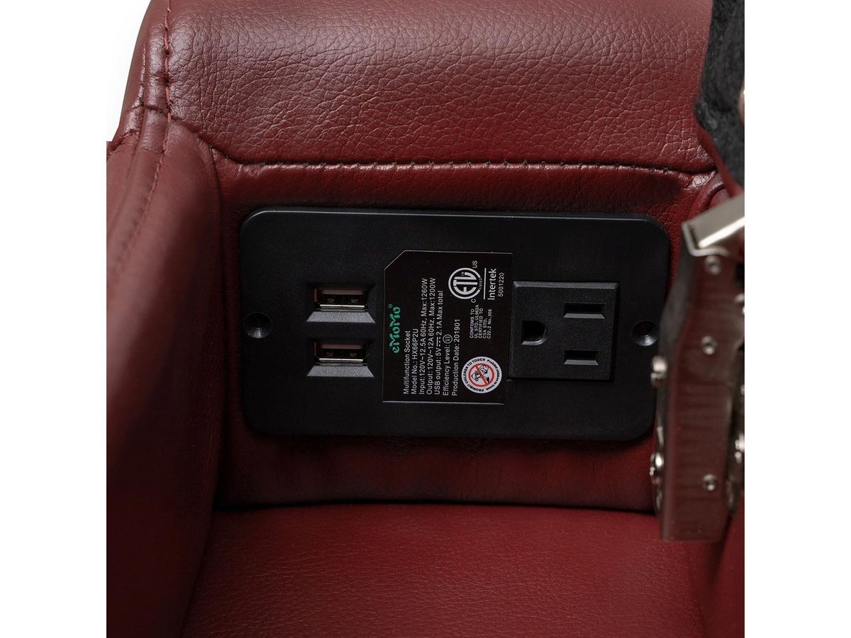 Rider Power Recliner - Red - Abbyson - Living Room