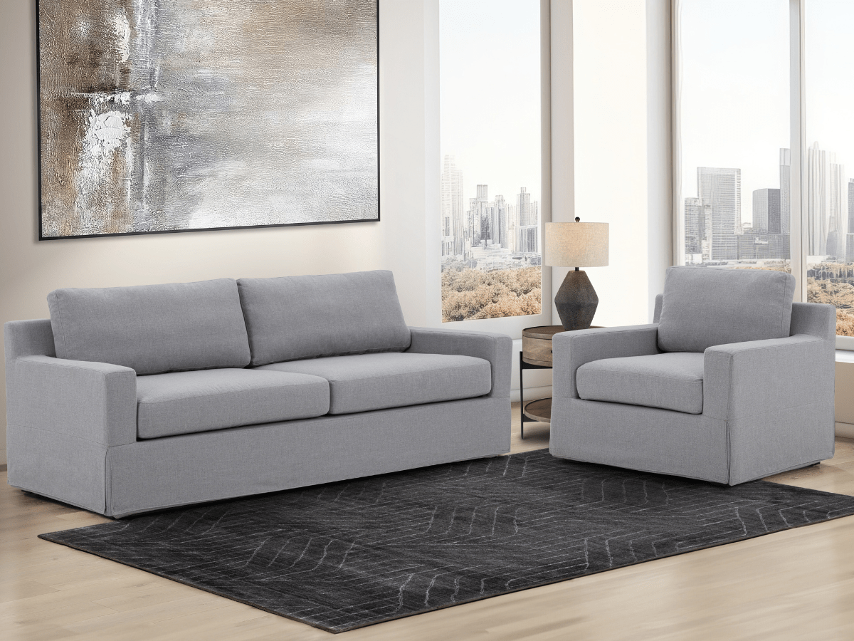 Rosalina 2-pc Fabric Slipcover Sofa and Chair Set - Abbyson - Living Room