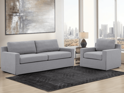 Rosalina 2-pc Fabric Slipcover Sofa and Chair Set - Abbyson - Living Room