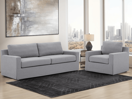 Rosalina 2-pc Fabric Slipcover Sofa and Chair Set - Abbyson - Living Room