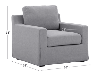 Rosalina 2-pc Fabric Slipcover Sofa and Chair Set - Abbyson - Living Room