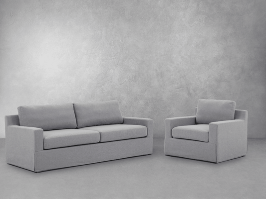 Rosalina 2-pc Fabric Slipcover Sofa and Chair Set - Abbyson - Living Room
