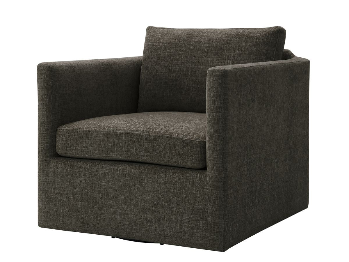 Samson Swivel Chair - Charcoal - Abbyson - Living Room