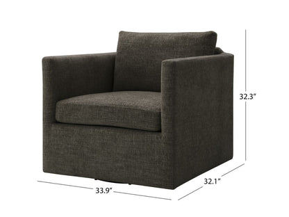 Samson Swivel Chair - Charcoal - Abbyson - Living Room