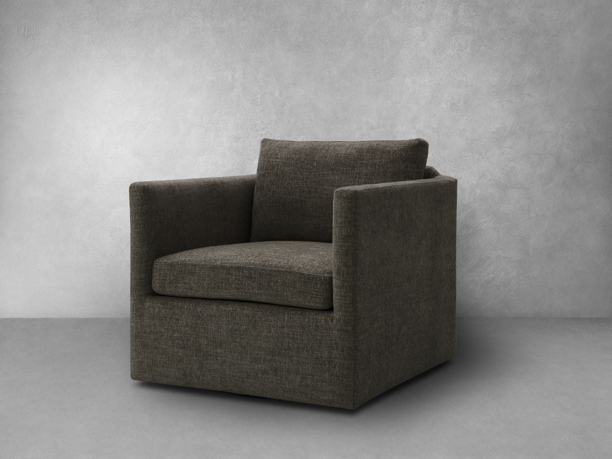 Samson Swivel Chair - Charcoal - Abbyson - Living Room