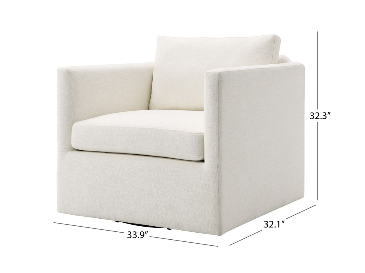 Samson Swivel Chair - Ivory - Abbyson - Living Room