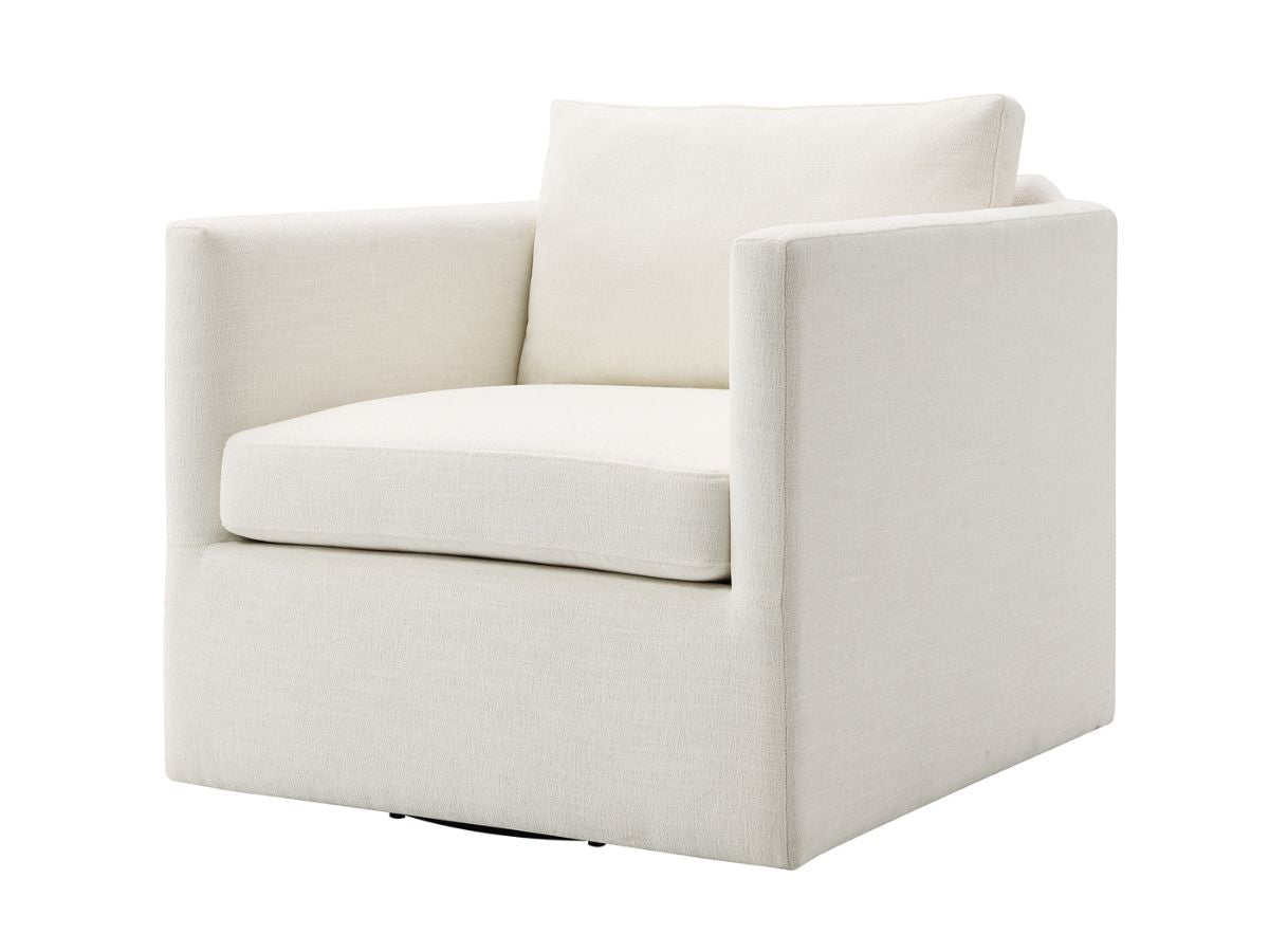 Samson Swivel Chair - Ivory - Abbyson - Living Room