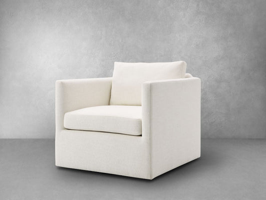 Samson Swivel Chair - Ivory - Abbyson - Living Room
