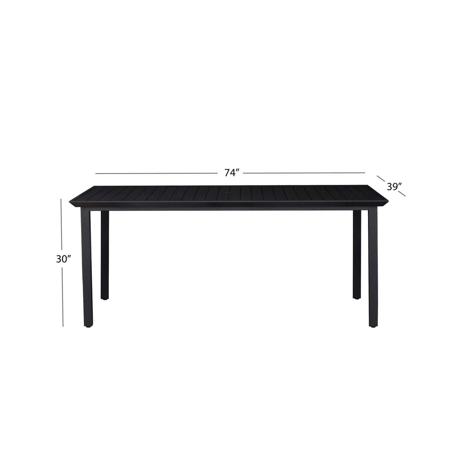 Santino® Outdoor 74" Rectangle Dining Table - Abbyson - Outdoor
