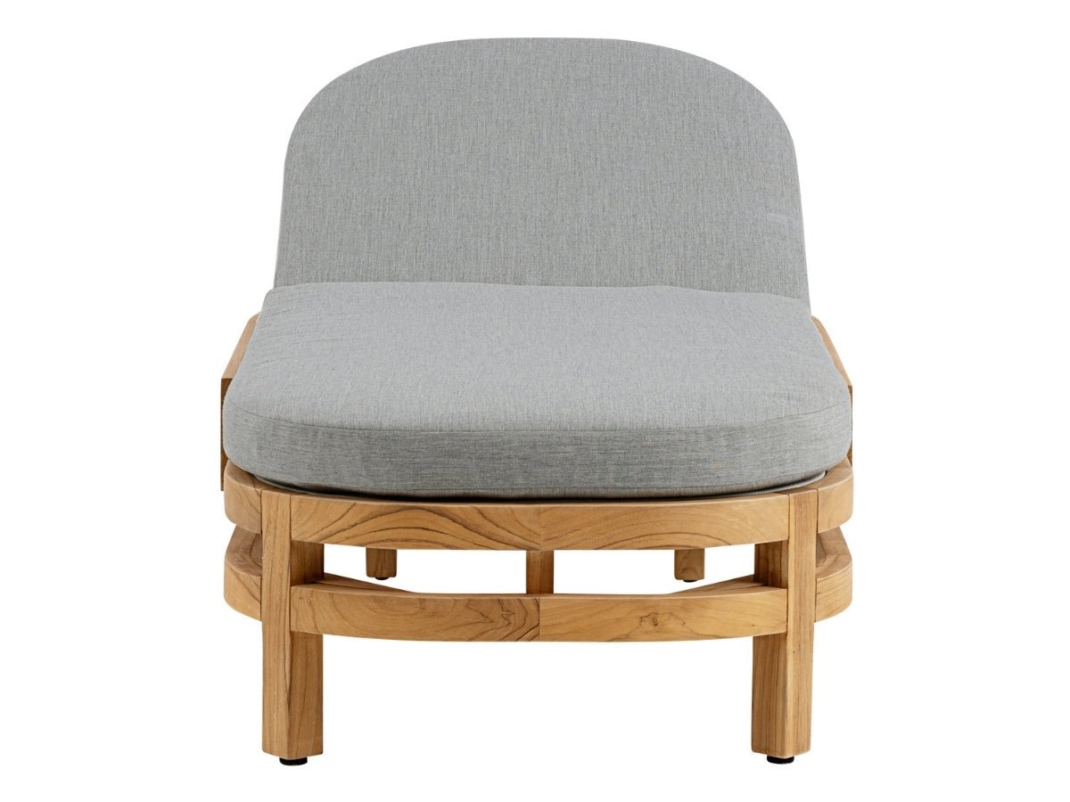 Santino® Outdoor Chaise Lounger - Gray Fabric with Teak Frame - Abbyson - Outdoor