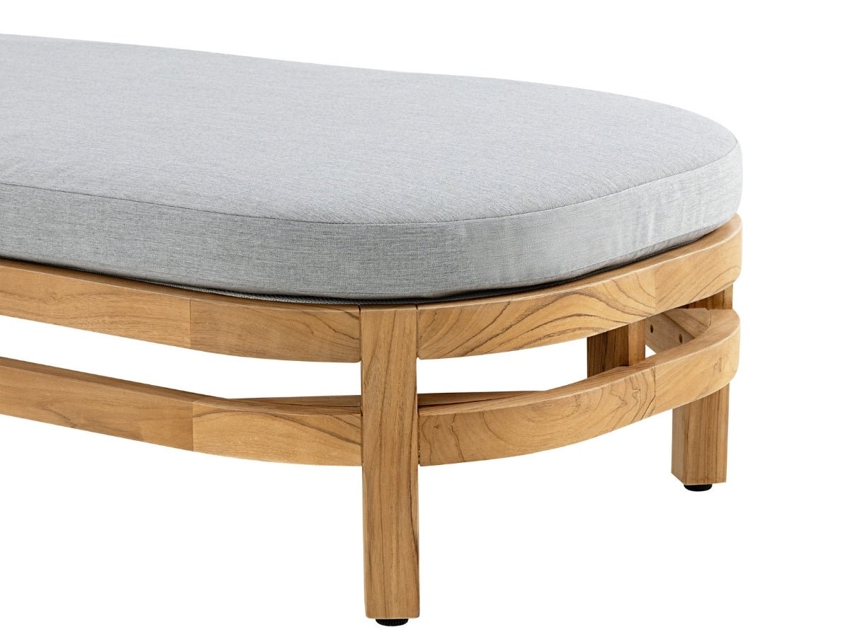 Santino® Outdoor Chaise Lounger - Gray Fabric with Teak Frame - Abbyson - Outdoor