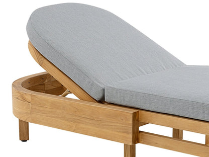 Santino® Outdoor Chaise Lounger - Gray Fabric with Teak Frame - Abbyson - Outdoor