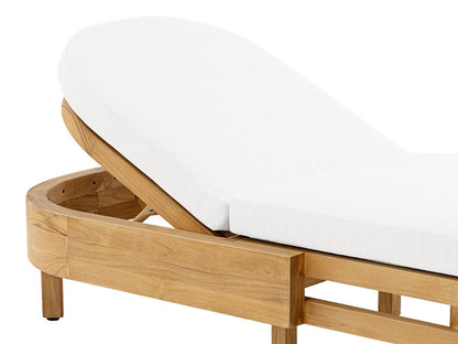 Santino® Outdoor Chaise Lounger - White Fabric with Teak Frame - Abbyson - Outdoor