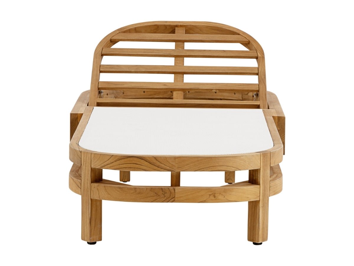 Santino® Outdoor Chaise Lounger - White Fabric with Teak Frame - Abbyson - Outdoor