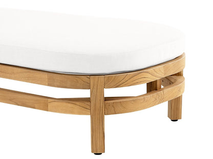 Santino® Outdoor Chaise Lounger - White Fabric with Teak Frame - Abbyson - Outdoor