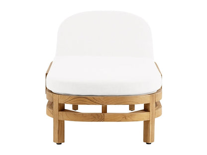 Santino® Outdoor Chaise Lounger - White Fabric with Teak Frame - Abbyson - Outdoor