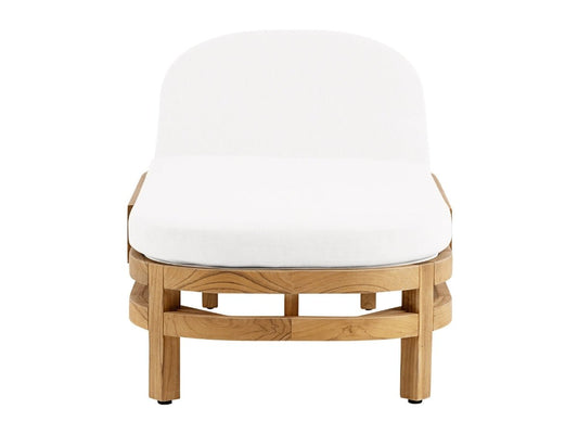 Santino® Outdoor Chaise Lounger - White Fabric with Teak Frame - Abbyson - Outdoor