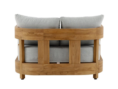 Santino® Outdoor Daybed - Gray Fabric with Teak Frame - Abbyson - Outdoor