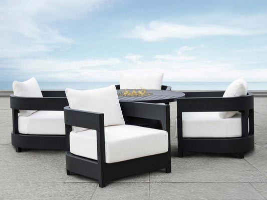 Santino® Outdoor Fire Chat Set with Armchairs - Abbyson - Outdoor