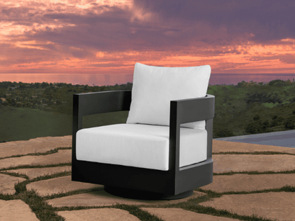 Santino® Outdoor Fire Chat Set with Swivel Armchairs - Abbyson - Outdoor