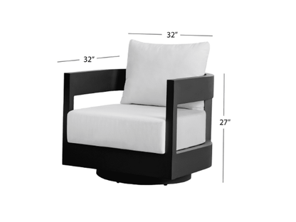 Santino® Outdoor Fire Chat Set with Swivel Armchairs - Abbyson - Outdoor
