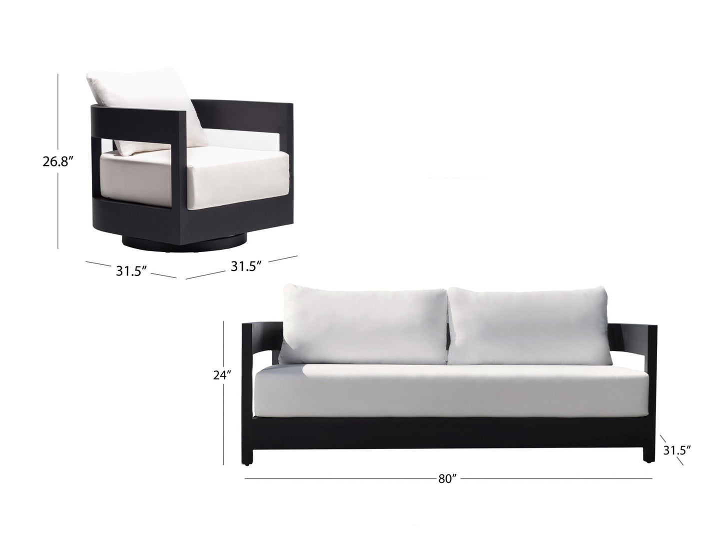 Santino® Outdoor Sofa and Swivel Chairs - Abbyson - Outdoor