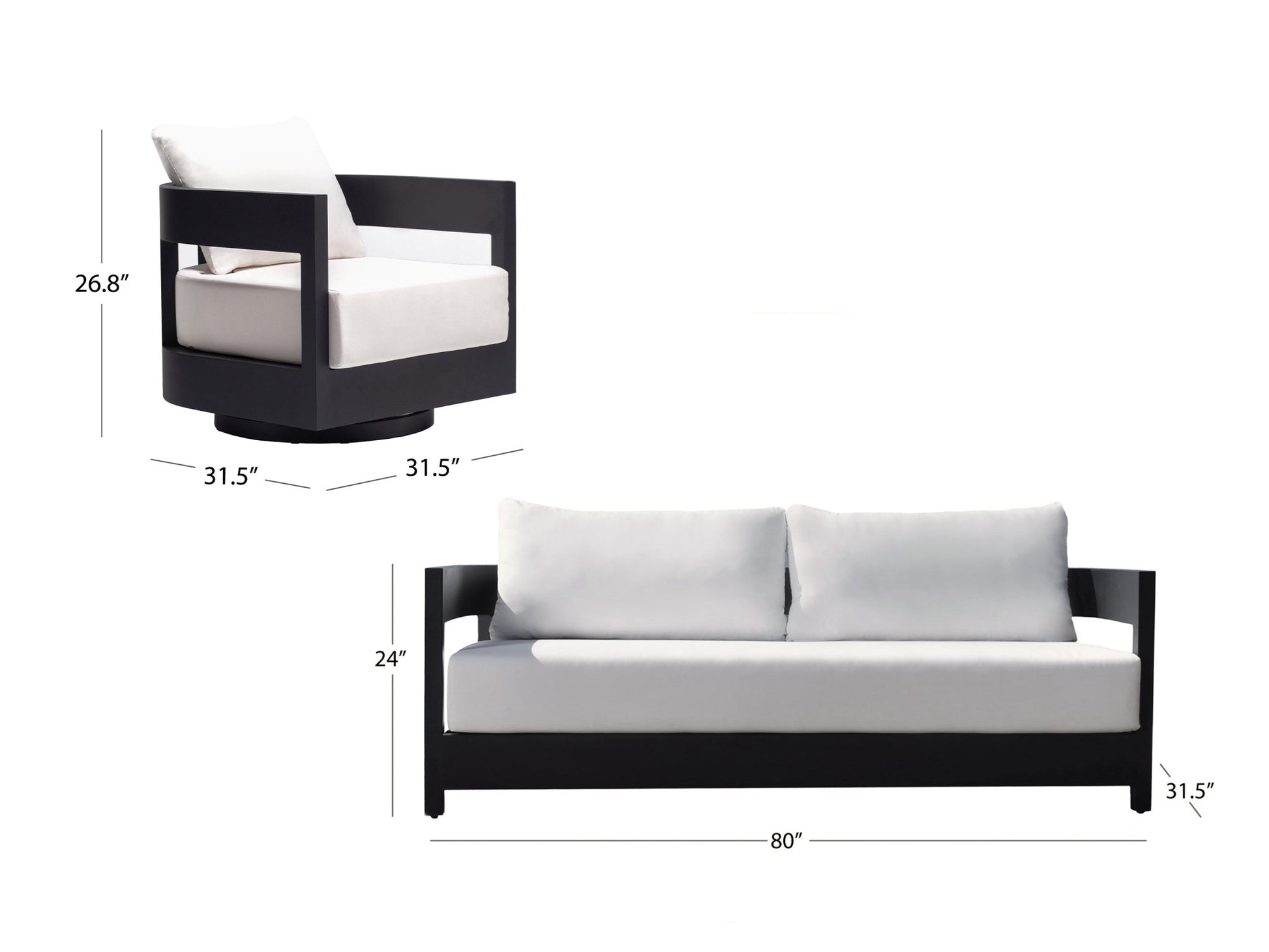 Santino® Outdoor Sofa and Swivel Chairs - Abbyson - Outdoor