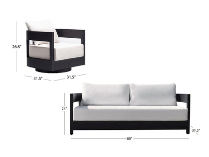 Santino® Outdoor Sofa and Swivel Chairs - Abbyson - Outdoor