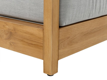 Santino® Outdoor Sofa & Coffee Table Collection - Gray Fabric with Teak Frame - Abbyson - Outdoor