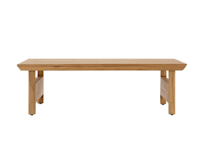 Santino® Outdoor Sofa & Coffee Table Collection - Gray Fabric with Teak Frame - Abbyson - Outdoor