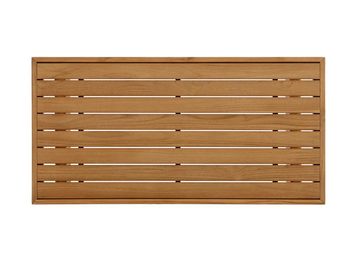 Santino® Outdoor Sofa & Coffee Table Collection - White Fabric with Teak Frame - Abbyson - Outdoor