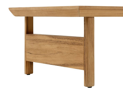 Santino® Outdoor Sofa & Coffee Table Collection - White Fabric with Teak Frame - Abbyson - Outdoor