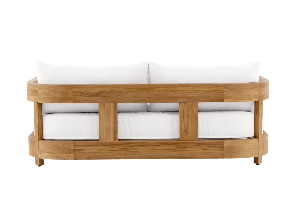 Santino® Outdoor Sofa - White Fabric with Teak Frame - Abbyson - Outdoor