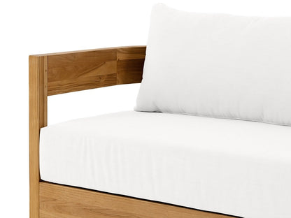 Santino® Outdoor Sofa - White Fabric with Teak Frame - Abbyson - Outdoor