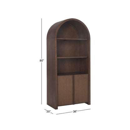 Sawyer Curved Open Bookcase - Abbyson - Living Room