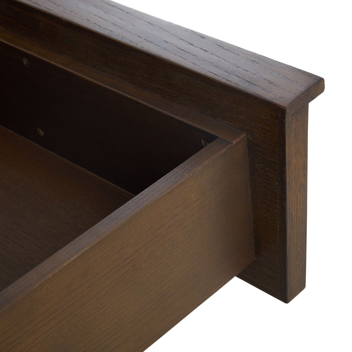 Sawyer Oak & Grasscloth 3-Drawer Nightstand, Brown - Abbyson - Bedroom