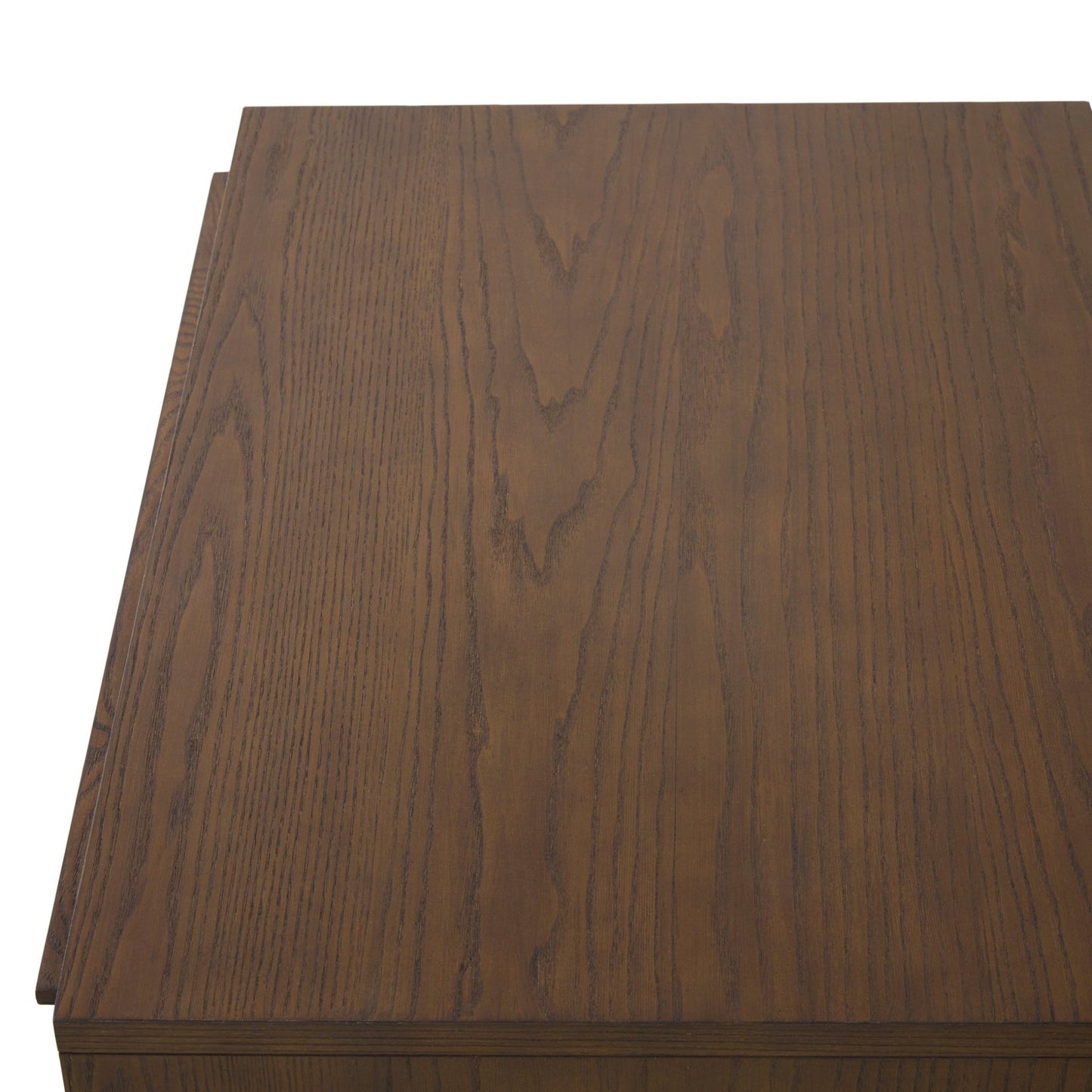 Sawyer Oak & Grasscloth 3-Drawer Nightstand, Brown - Abbyson - Bedroom